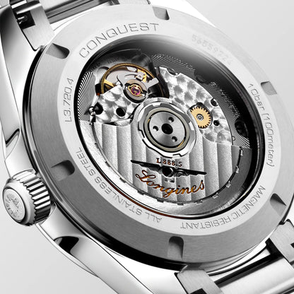 Montre Longines Conquest 38 mm en acier argenté automatique L3.720.4.72.6