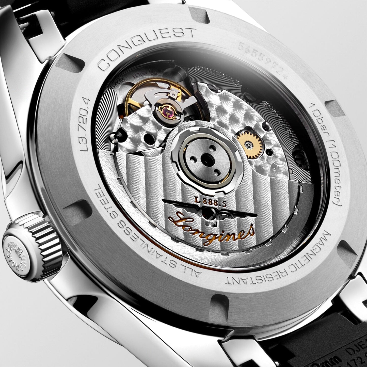 Longines montre Conquest 38mm noir automatique acier L3.720.4.52.9