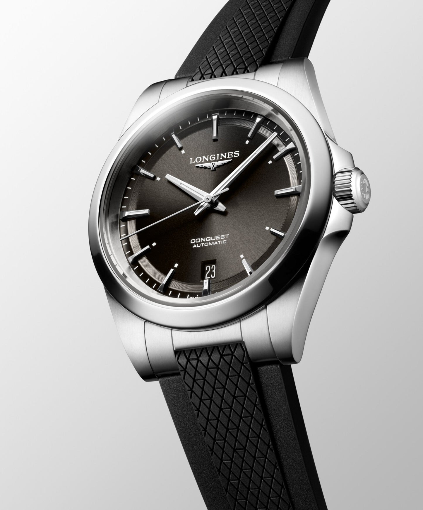 Longines montre Conquest 38mm noir automatique acier L3.720.4.52.9
