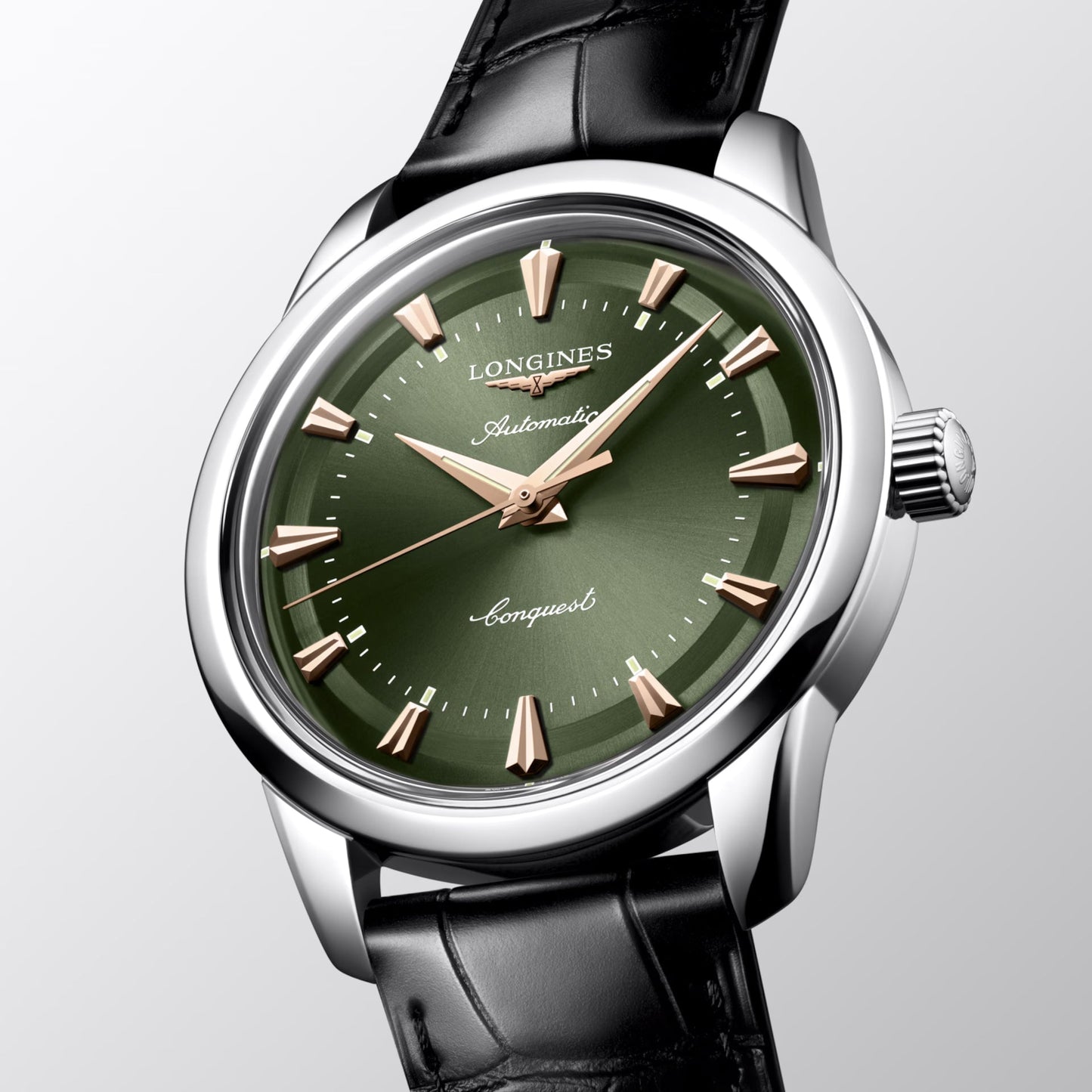 Montre Longines Conquest Heritage 40 mm en acier vert automatique L1.650.4.02.2