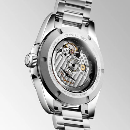 Montre Longines Conquest 38 mm en acier argenté automatique L3.720.4.72.6