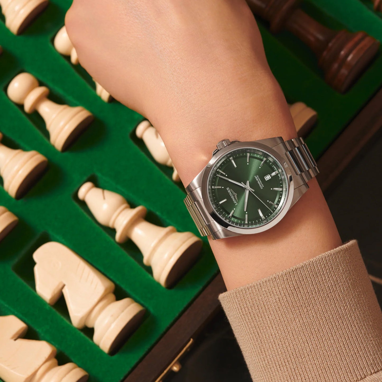Longines montre Conquest 2023 41mm verte acier automatique L3.830.4.02.6