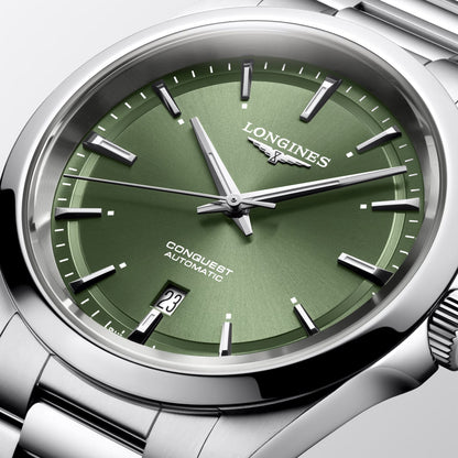 Longines montre Conquest 2023 41mm verte acier automatique L3.830.4.02.6