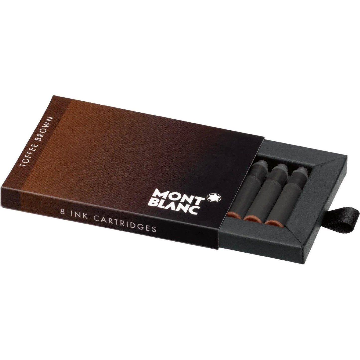 Montblanc inchiostro cartucce toffee brown marrone confezione da otto refill in elegante scatola nera