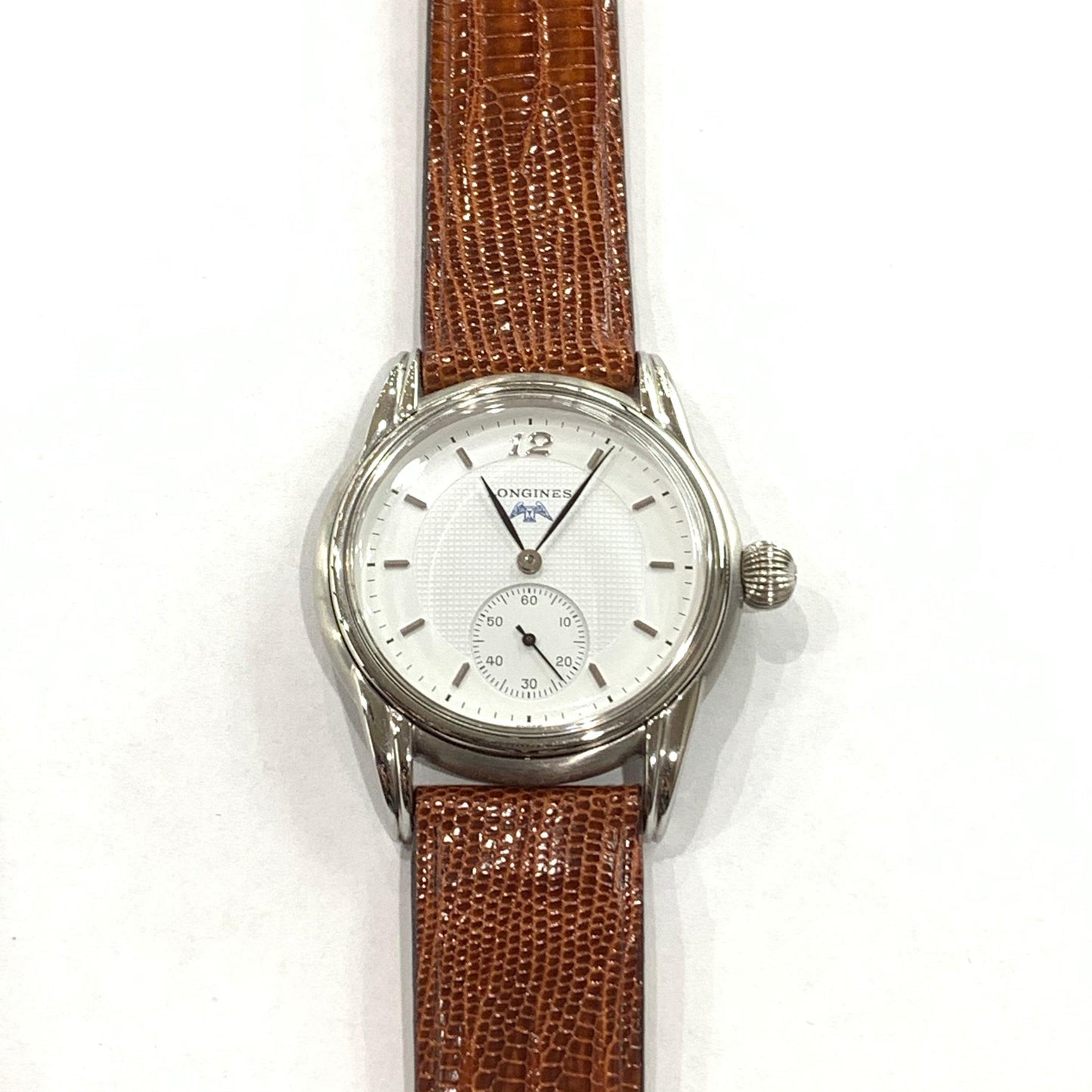 Montre Longines 36 mm en acier blanc à remontage manuel L4.659.4.26.2
