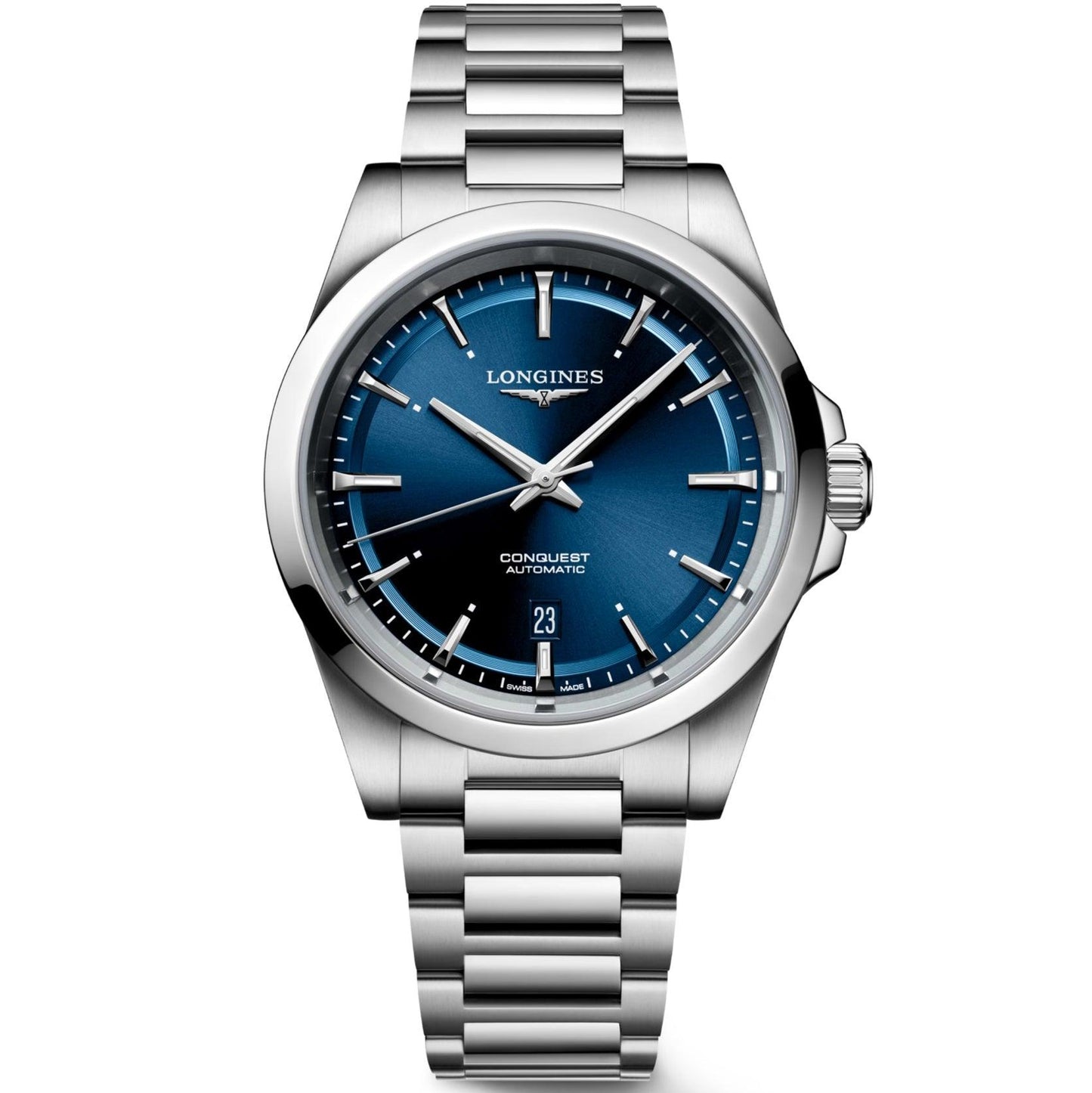 Longines montre Conquest 2023 41mm bleu automatique acier L3.830.4.92.6