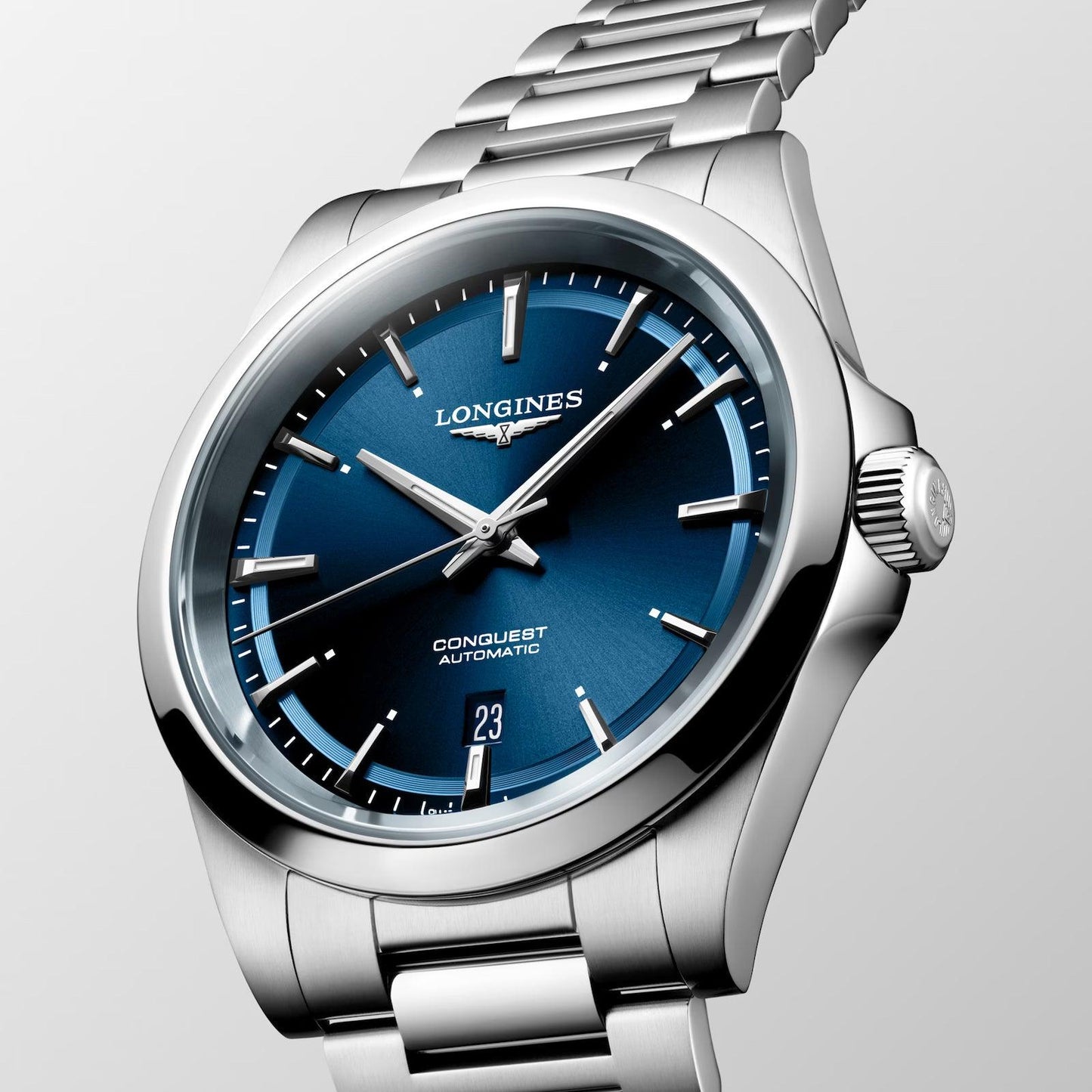 Longines montre Conquest 2023 41mm bleu automatique acier L3.830.4.92.6