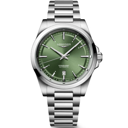 Longines montre Conquest 2023 41mm verte acier automatique L3.830.4.02.6