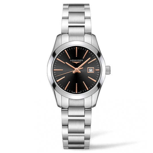 Longines montre Conquest Classic 29,5mm noir acier quartz L2.286.4.52.6