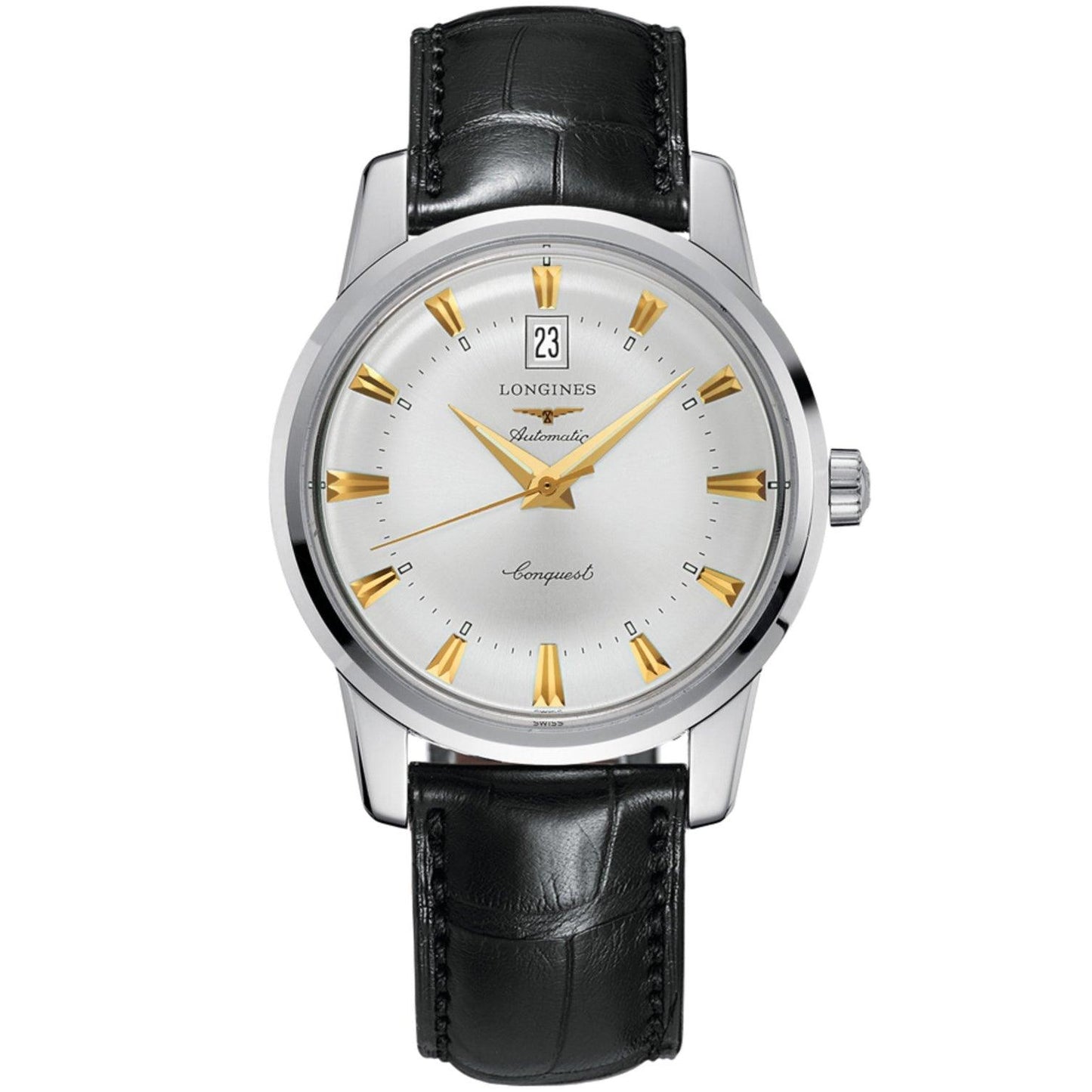 Longines montre Conquest Heritage 40mm argent automatique acier L1.645.4.75.4