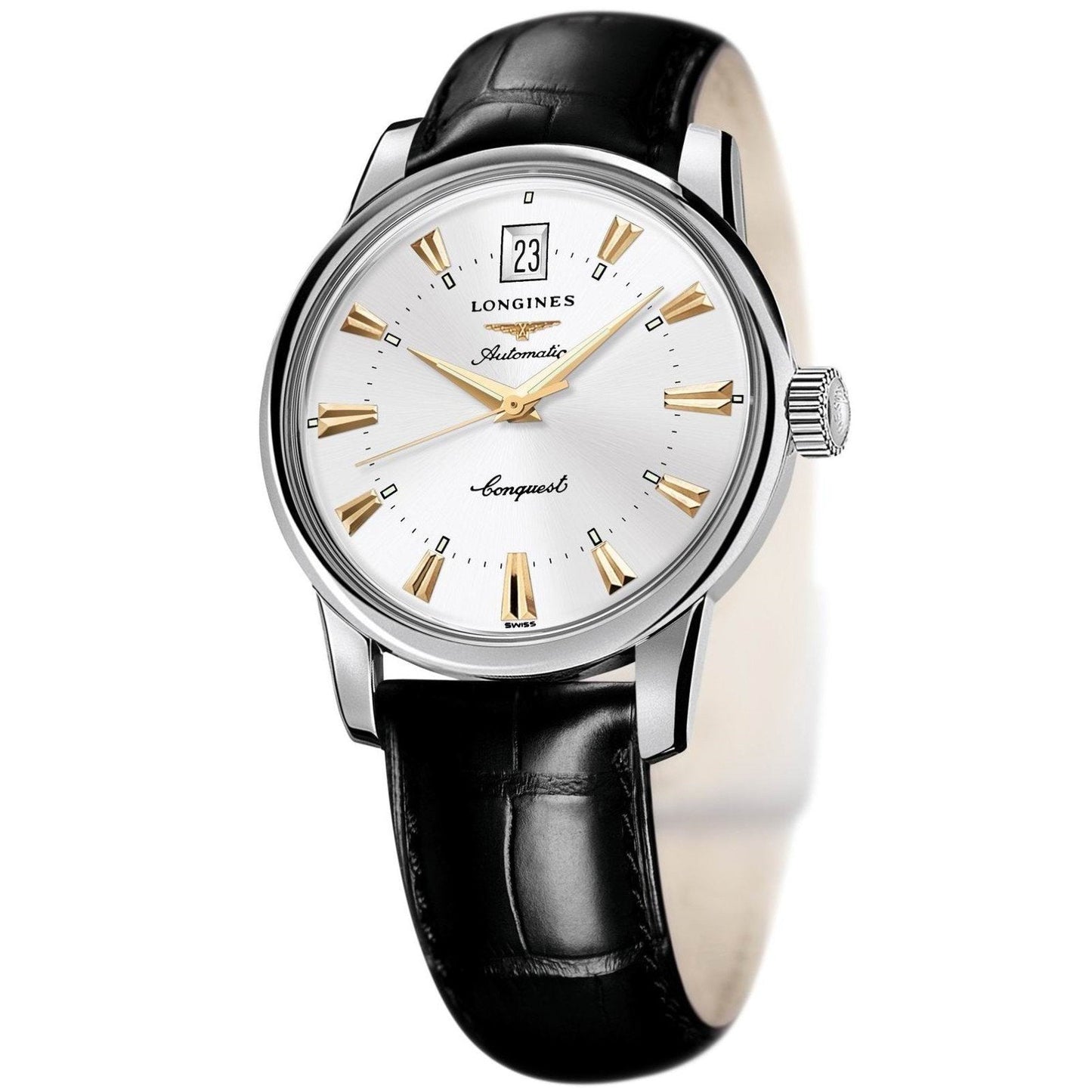 Longines montre Conquest Heritage 40mm argent automatique acier L1.645.4.75.4