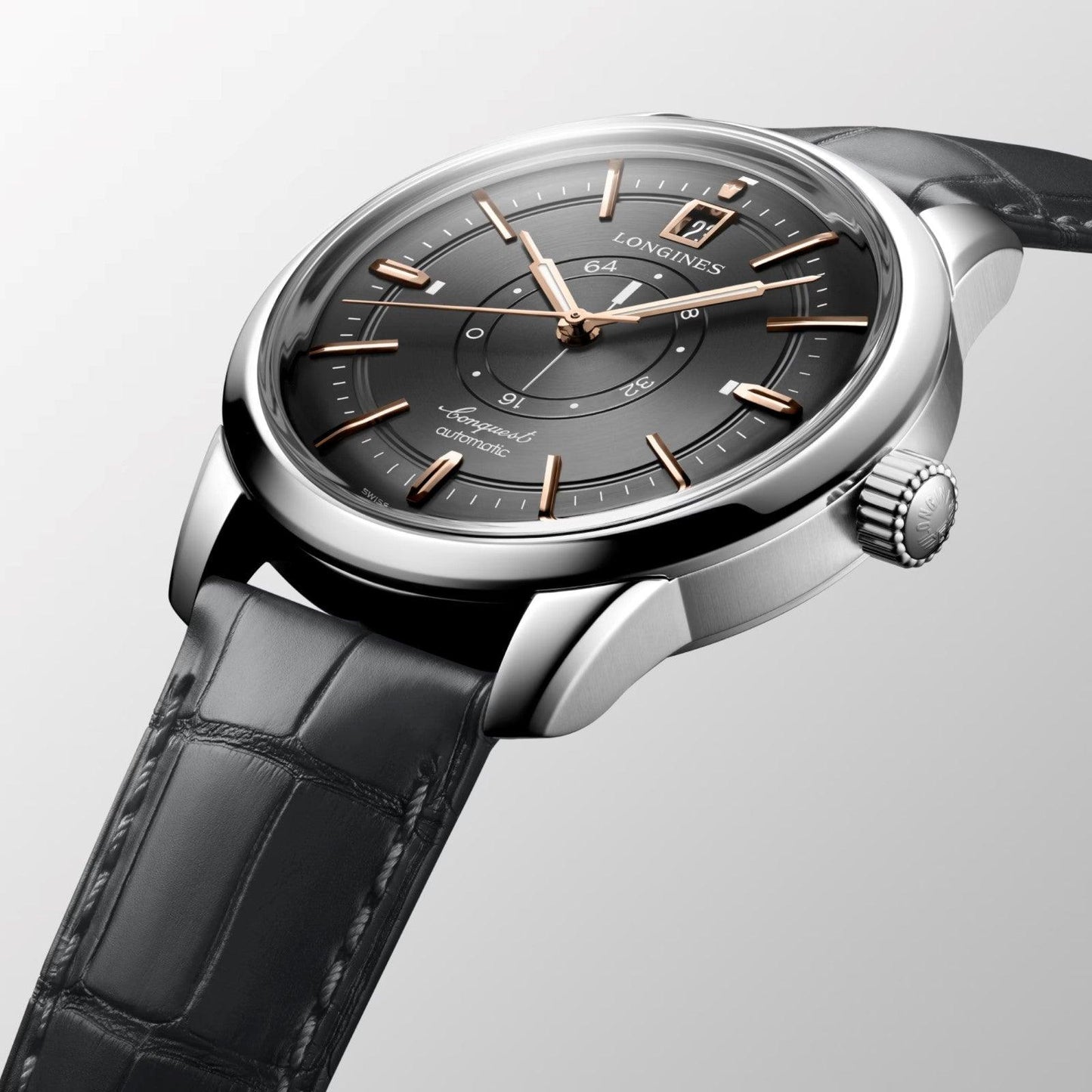 Montre Longines Conquest Heritage Central Power Reserve 38 mm Anthracite Automatique Acier L1.648.4.62.2