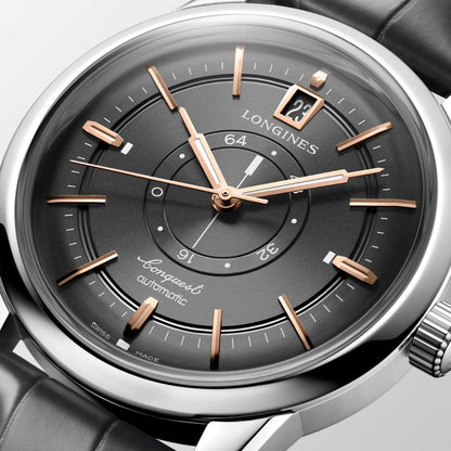 Montre Longines Conquest Heritage Central Power Reserve 38 mm Anthracite Automatique Acier L1.648.4.62.2