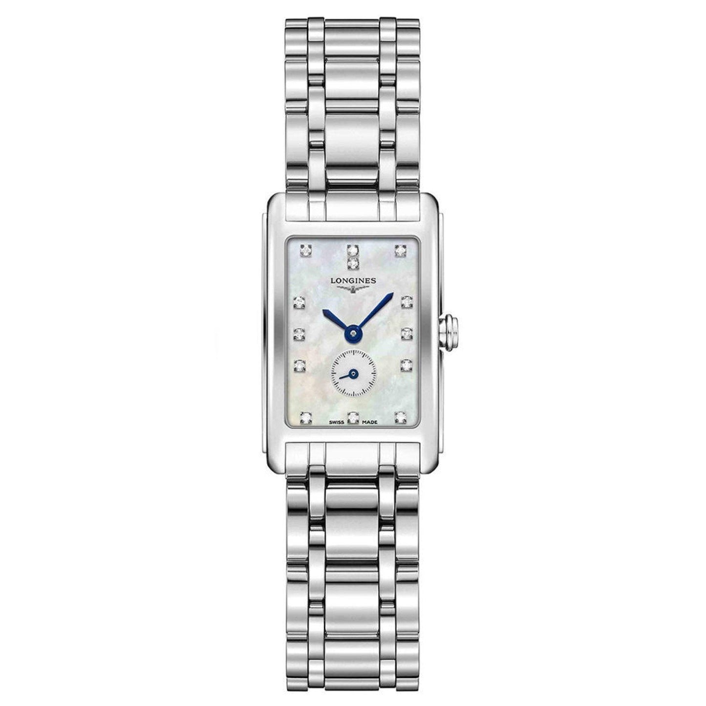 Longines montre DolceVita 17.70x27mm nacre diamants quartz acier L5.258.4.87.6