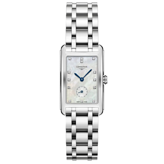 Longines montre DolceVita 23.30x37mm nacre diamants acier quartz L5.512.4.87.6