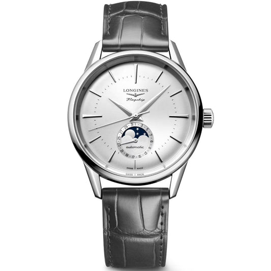 Longines montre Flagship Heritage Phase de Lune 38,5 mm argent automatique acier L4.815.4.72.2