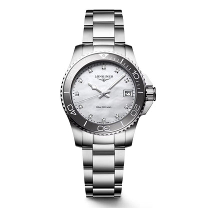 Longines montre Hydroconquest 32mm nacre diamants quartz acier