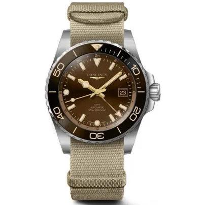 Longines montre HydroConquest 41mm marron automatique acier L3.790.4.66.2