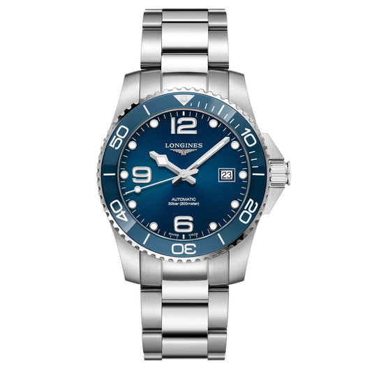 Longines montre HydroConquest céramique 41mm bleu automatique acier L3.781.4.96.6