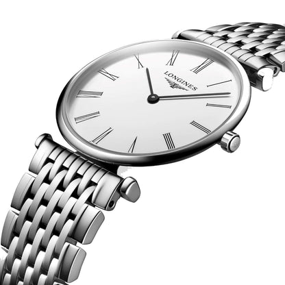Montre Longines La Grande Classique 29mm blanc quartz acier L4.512.4.11.6