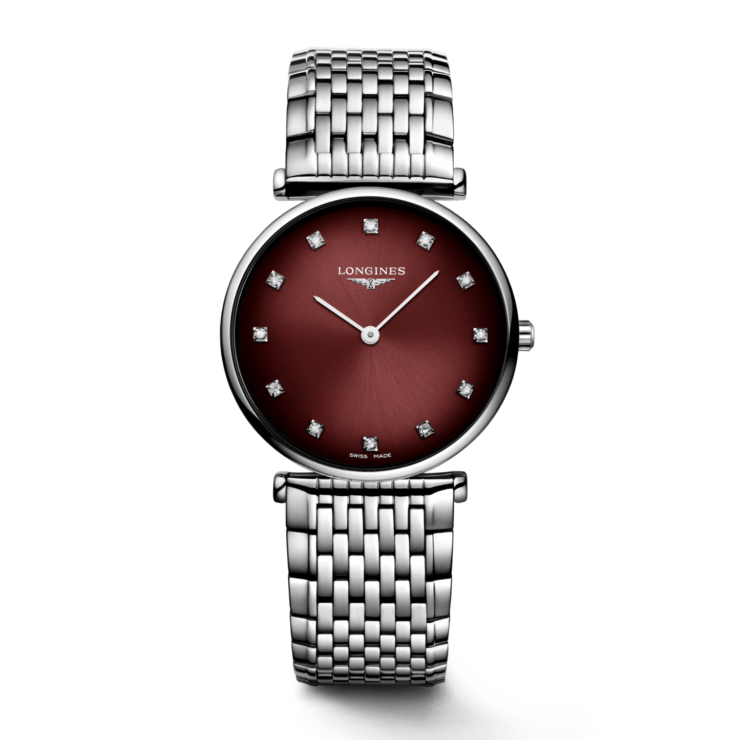 Montre Longines La Grande Classique 29 mm en acier à quartz bordeaux L4.512.4.91.6