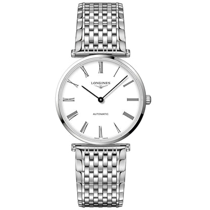Montre Longines Le Grande Classique 38 mm en acier blanc automatique L4.918.4.11.6