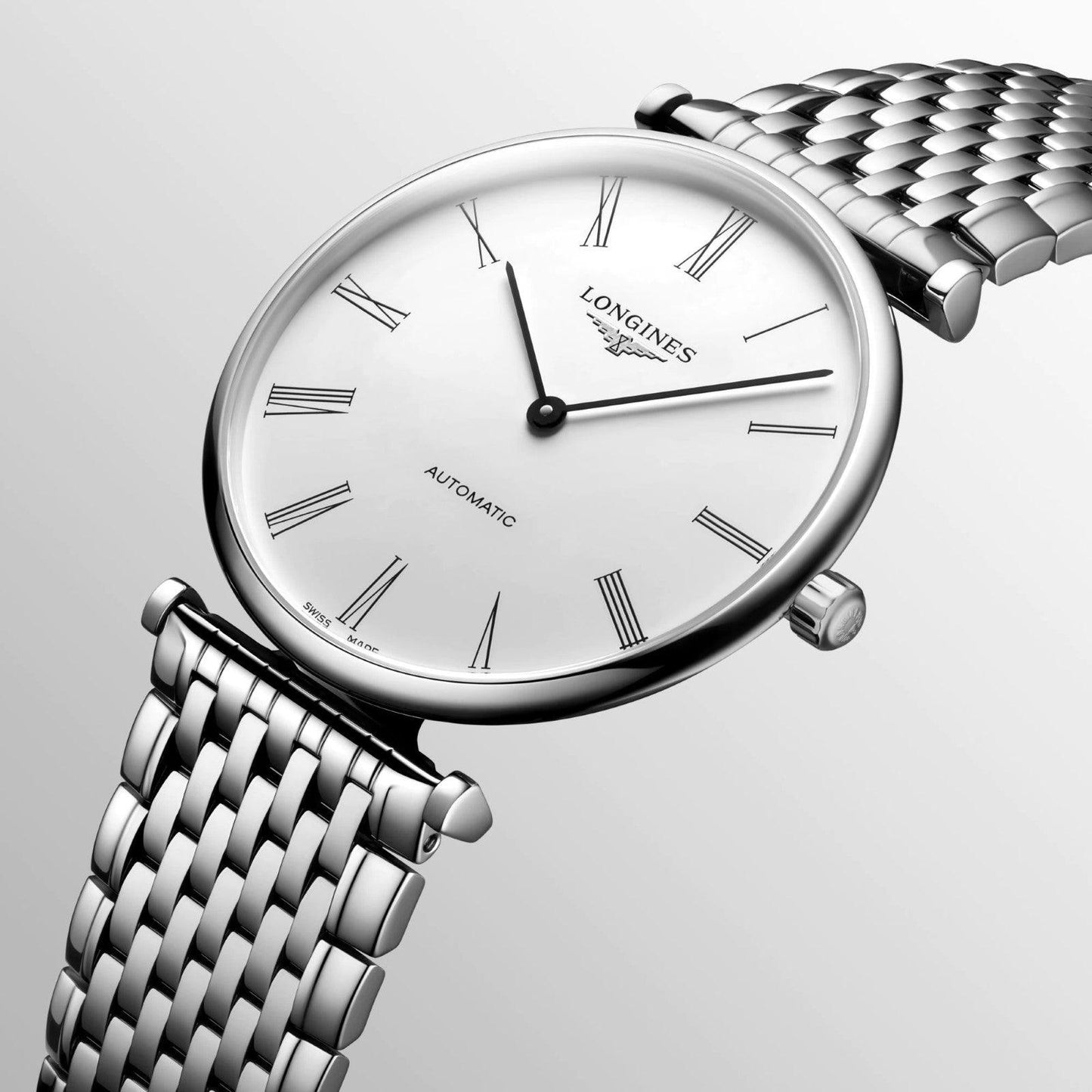 Montre Longines Le Grande Classique 38 mm en acier blanc automatique L4.918.4.11.6