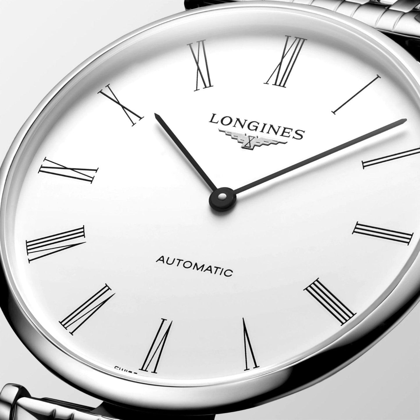 Montre Longines Le Grande Classique 38 mm en acier blanc automatique L4.918.4.11.6