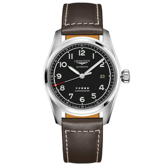 Longines montre Longines Spirit 40mm noir automatique acier L3.810.4.53.0