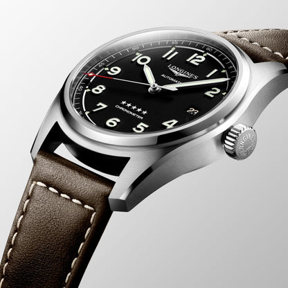 Longines montre Longines Spirit 40mm noir automatique acier L3.810.4.53.0
