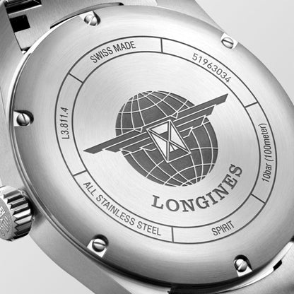 Montre Longines Longines Spirit 42mm argent automatique acier L3.811.4.73.6