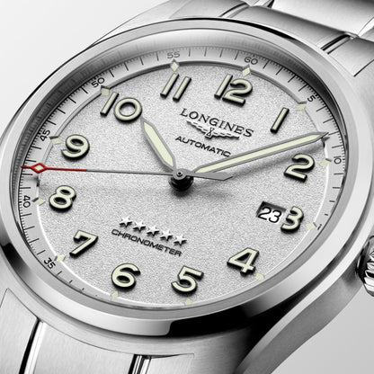 Montre Longines Longines Spirit 42mm argent automatique acier L3.811.4.73.6