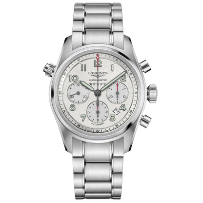 Longines montre Longines Spirit 42mm argent automatique acier L3.820.4.73.6