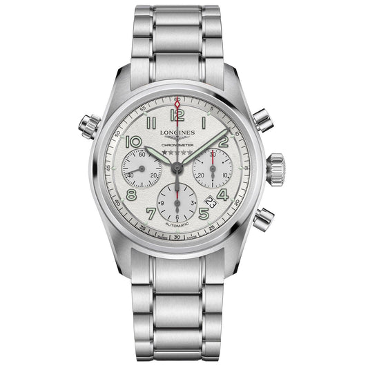 Longines montre Longines Spirit 42mm argent automatique acier L3.820.4.73.6