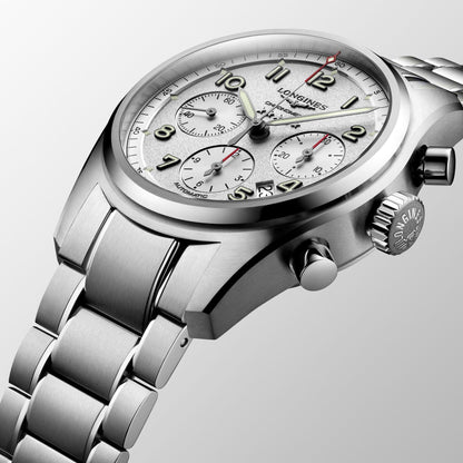 Longines montre Longines Spirit 42mm argent automatique acier L3.820.4.73.6