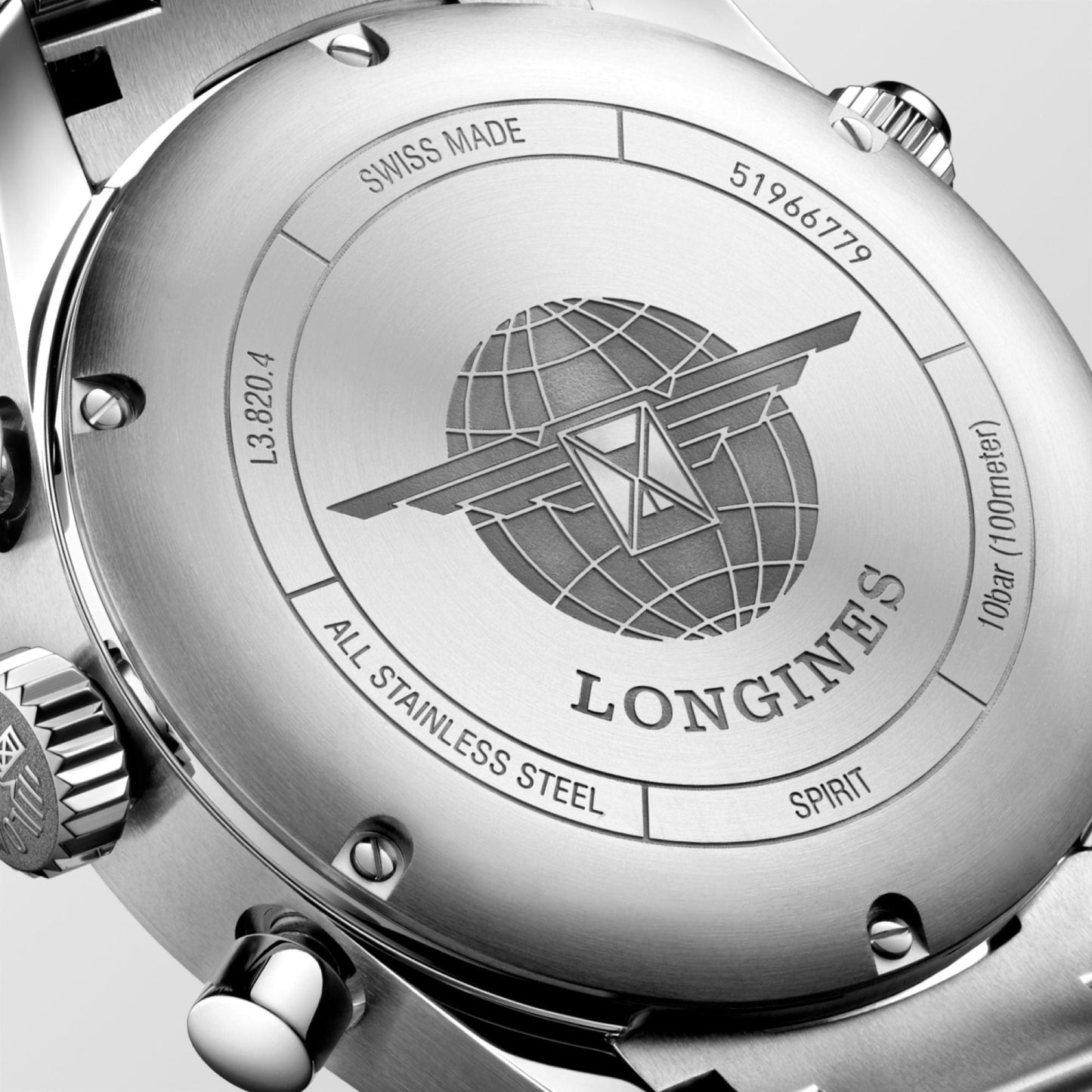 Longines montre Longines Spirit 42mm argent automatique acier L3.820.4.73.6