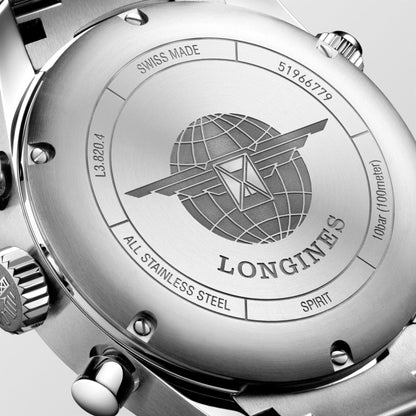Longines montre Longines Spirit 42mm argent automatique acier L3.820.4.73.6