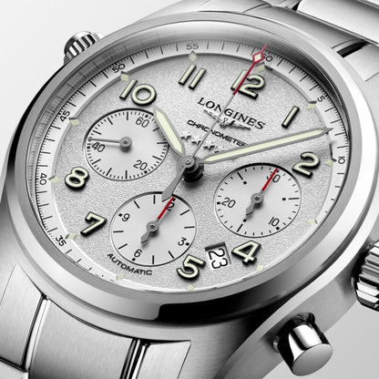 Longines montre Longines Spirit 42mm argent automatique acier L3.820.4.73.6