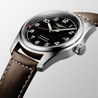 Longines montre Longines Spirit 42mm noir automatique acier L3.811.4.53.0