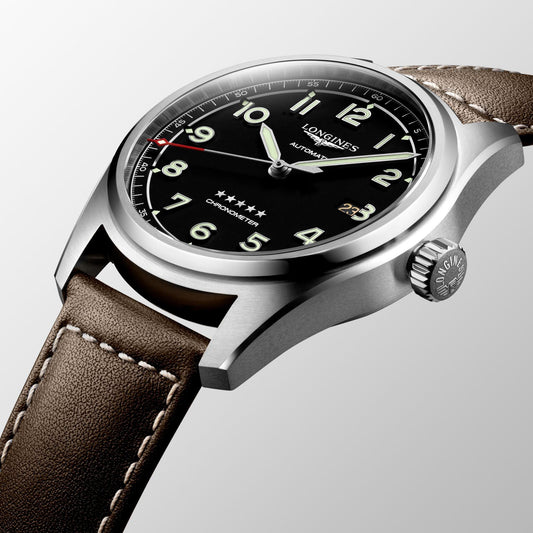 Longines montre Longines Spirit 42mm noir automatique acier L3.811.4.53.0