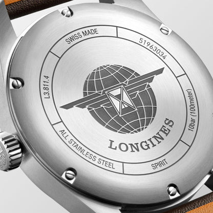 Longines montre Longines Spirit 42mm noir automatique acier L3.811.4.53.0