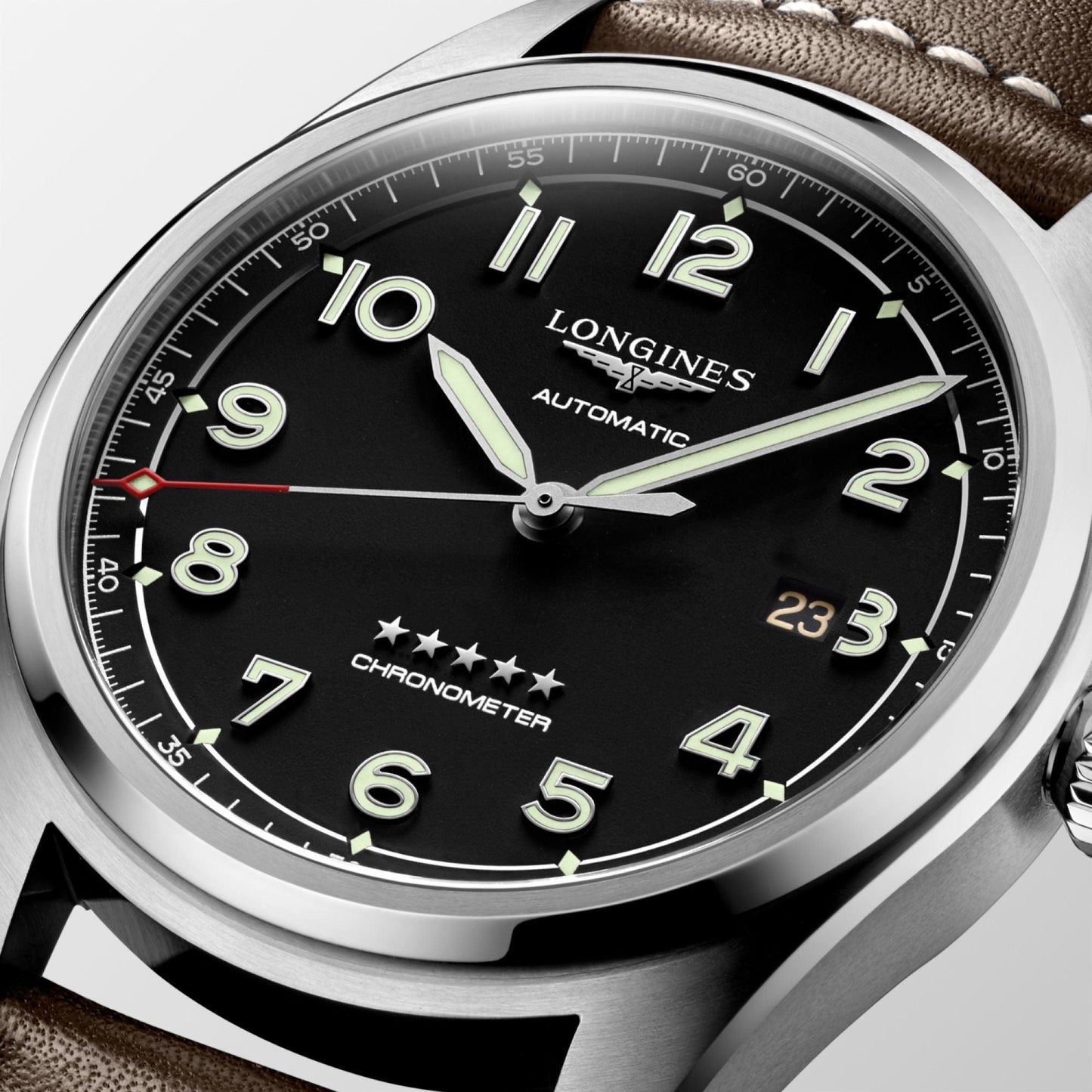Longines montre Longines Spirit 42mm noir automatique acier L3.811.4.53.0