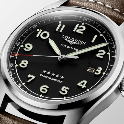 Longines montre Longines Spirit 42mm noir automatique acier L3.811.4.53.0