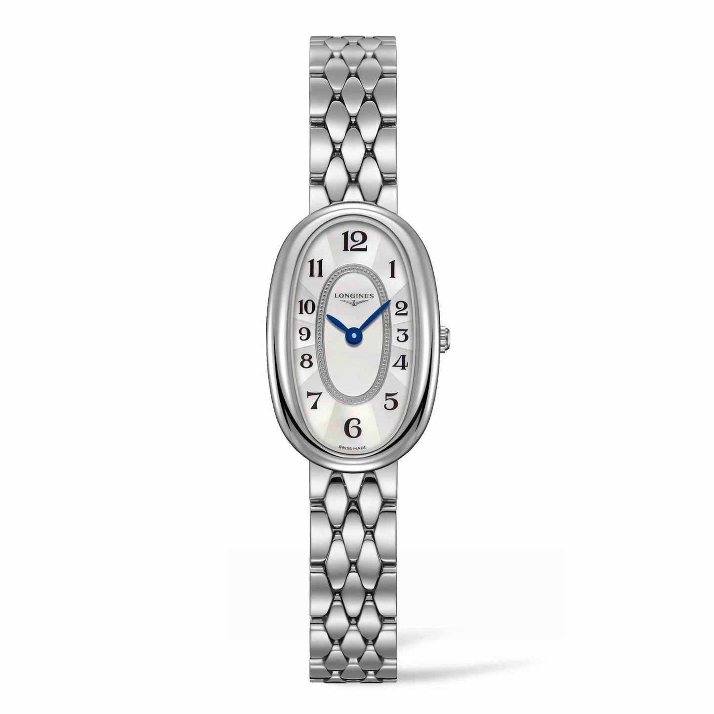 Montre Longines Symphonette 18,90 x 29,40 mm en acier, bracelet en nacre et mouvement quartz, référence L2.305.4.83.6