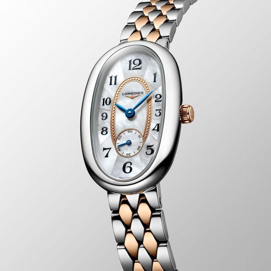 Longines montre Longines Symphonette 21,90x34,00mm nacre quartz acier et or 18kt L2.306.5.83.7