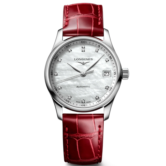 Longines montre Master Collection 34mm nacre diamants automatique acier L2.357.4.87.2