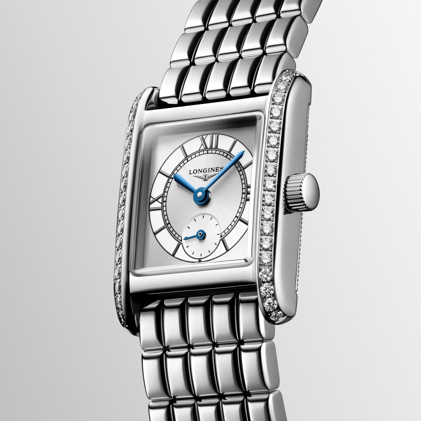 Longines montre Mini Dolcevita 21.5x29mm argent diamants quartz acier L5.200.0.75.6