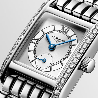 Longines montre Mini Dolcevita 21.5x29mm argent diamants quartz acier L5.200.0.75.6