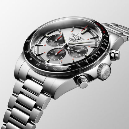 Longines montre New Conquest 42mm argent automatique acier L3.835.4.72.6