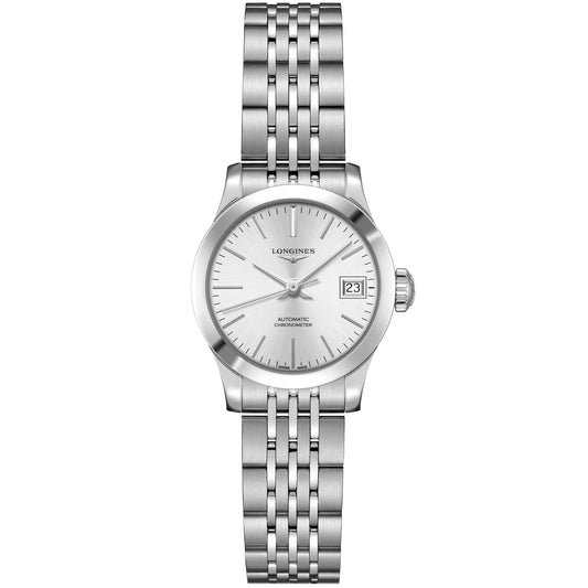Montre Longines Record collection 26mm argent automatique COSC acier L2.320.4.72.6